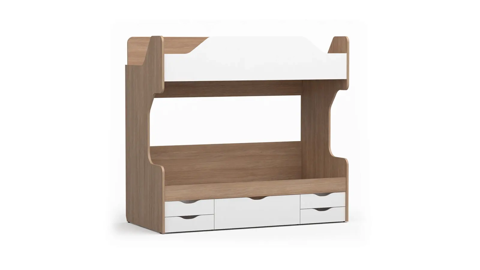 Кровать двухъярусная Luna, цвет Дуб Медовый + Белый Премиум фото - 1 - большое изображение