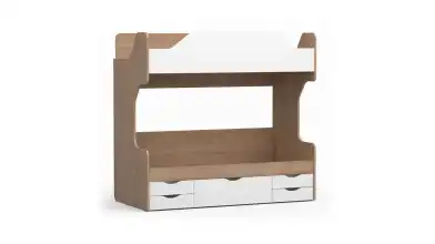 Кровать двухъярусная Luna, цвет Дуб Медовый + Белый Премиум фото - 1 - превью